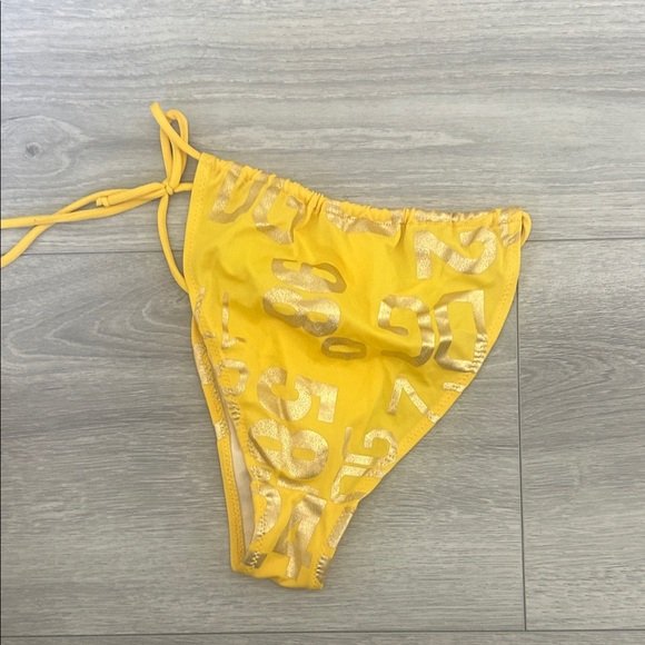 Dolce & Gabbana Vibrant Yellow Number Print Bikini Bottom - Picture 6 of 8